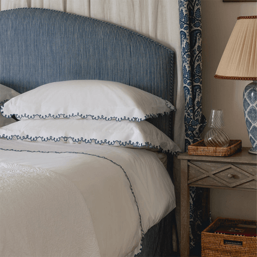 Image showing the Thea Scalloped Duvet Cover, Superking, Denim product.