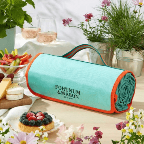 Image showing the Fortnum's Picnic Mat, 145cm x 130cm, Eau de Nil product.