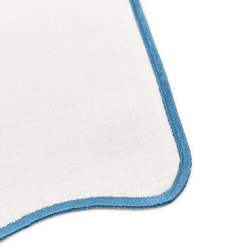 Scalloped Linen Napkin, Classic Blue, 50cm, Classic Blue