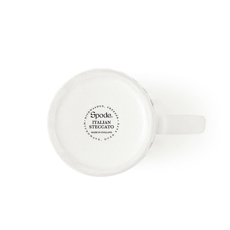 Stecatto Set of 4 Mugs, 340ml, White and Blue Narrow Stripe
