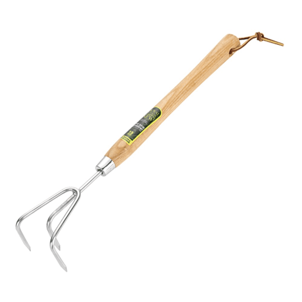 3 prong cultivator, 12", Natural/Silver
