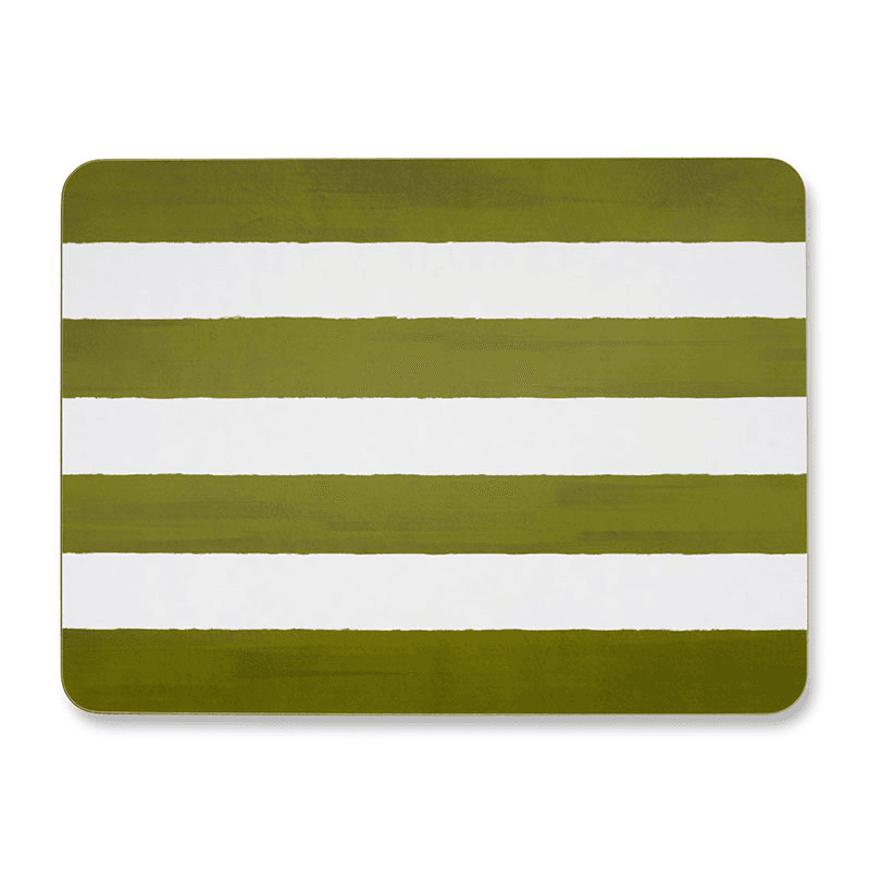 Stripe Rectangle Placemat, 38 x 29 cm, Powder Blue