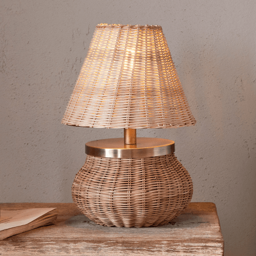 Image showing the Cija Rattan Table Lamp, Natural product.
