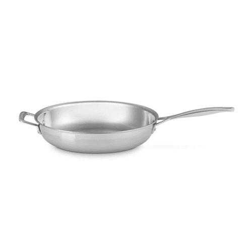Image showing the Classic 3-ply Uncoated Frying Pan with Helper Handle, Stainless Steel product.