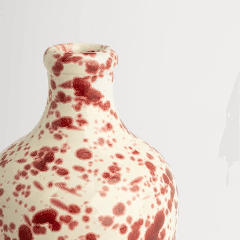 Splatter Ceramic Bottle, 500ml, Cranberry