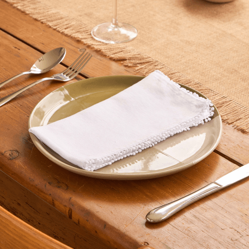 Image showing the Linen Set of 4 Napkins, White product.