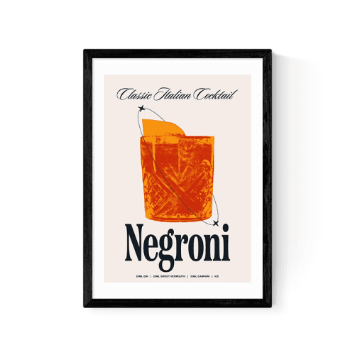 Image showing the HollieGraphik Negroni Framed Print, Red product.