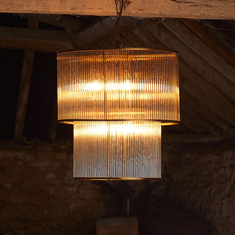 Ioki Oval Chandelier, Antique Brass