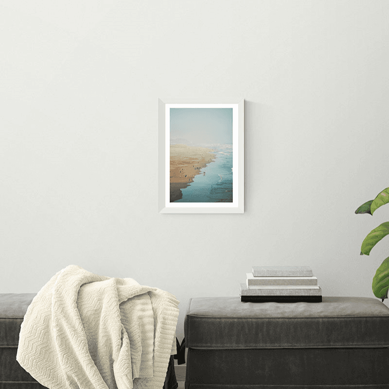 Oh Fine! Art Ocean Beach Print, White Frame