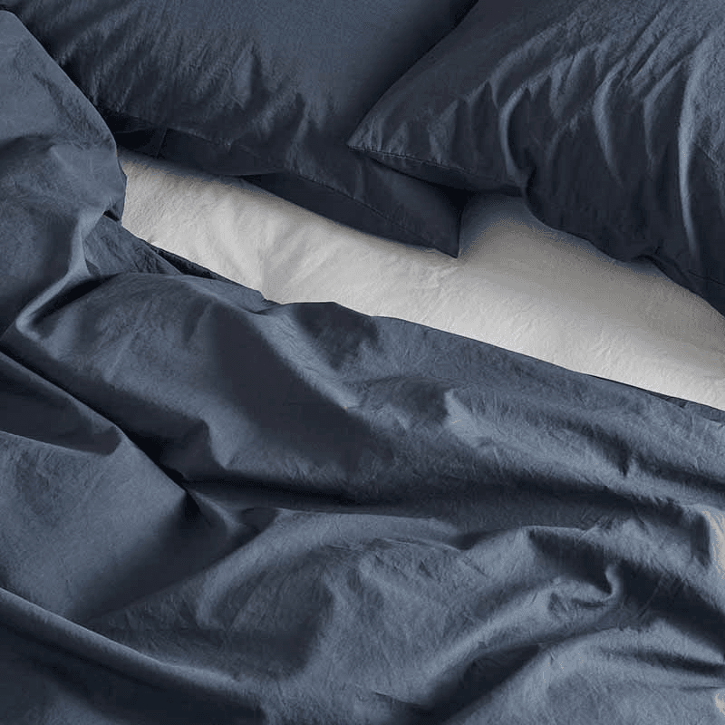 Relaxed Cotton Super King Duvet Cover, Ink