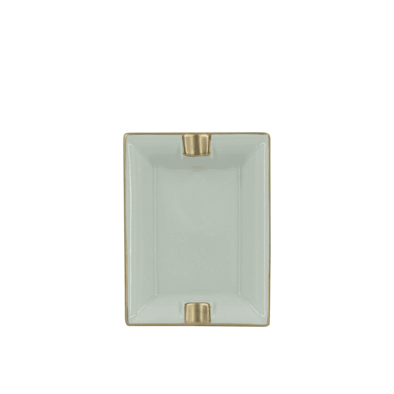 Sous Le Soleil Ashtray, W9.5 x L11cm, Matt Gold Classic Celadon