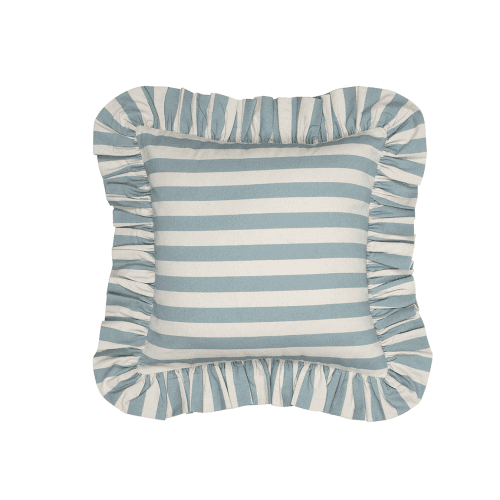Image showing the Tangier  Stripe Frilly Cushion product.