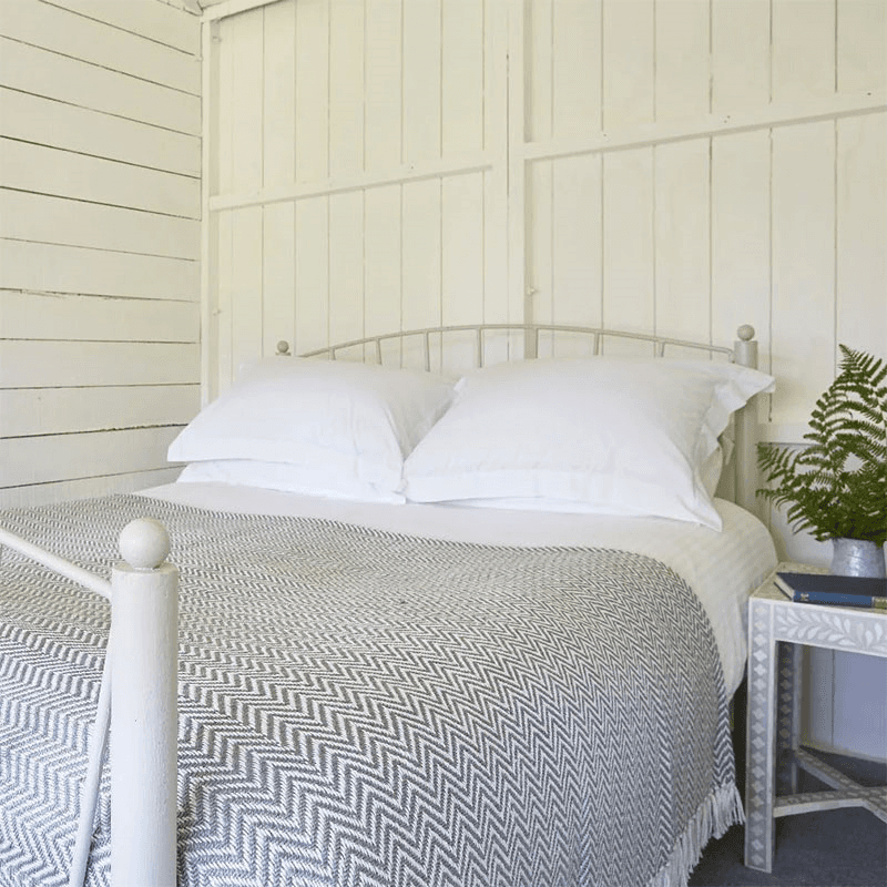 Herringbone Blanket, 250cm x 130cm, Dove Grey