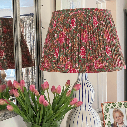 Image showing the Block Print Lampshade, 16", Rose Garden product.