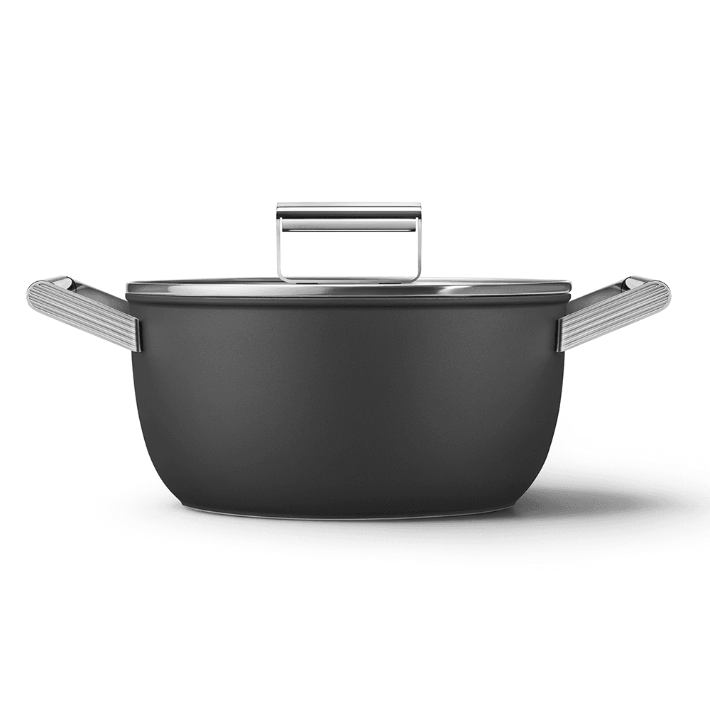 Retro 50's Style Non-Stick Casserole Dish, 26cm, Black