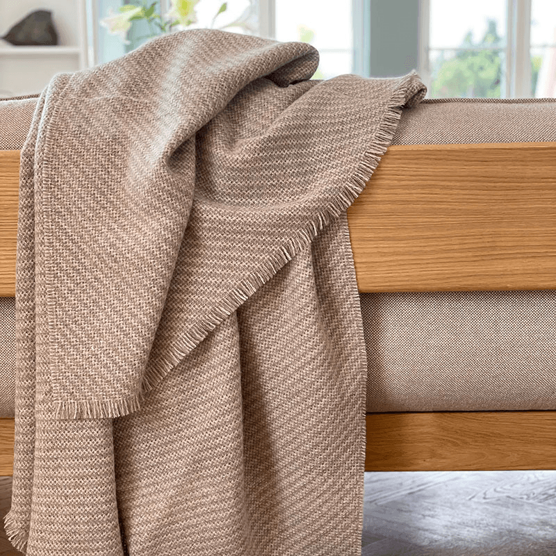 Diagonal Throw, H190cm x W130cm, Beige/Latte