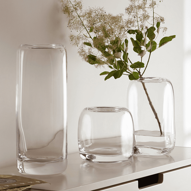 Melt Vase, H24cm, Clear