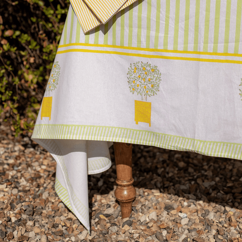 Stripe Tablecloth, Citrus Lime