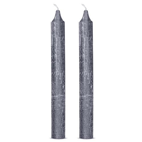 Image showing the Rustic Set of 2 Dinner Candles, Charcoal product.