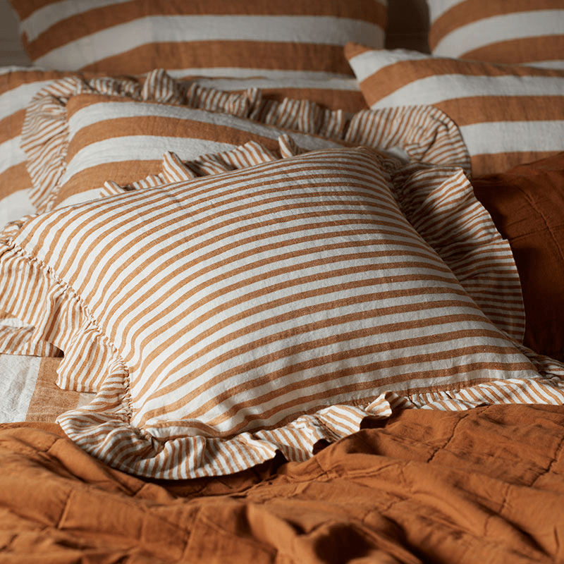 Cora Mid Stripe Cushion Cover, Amber