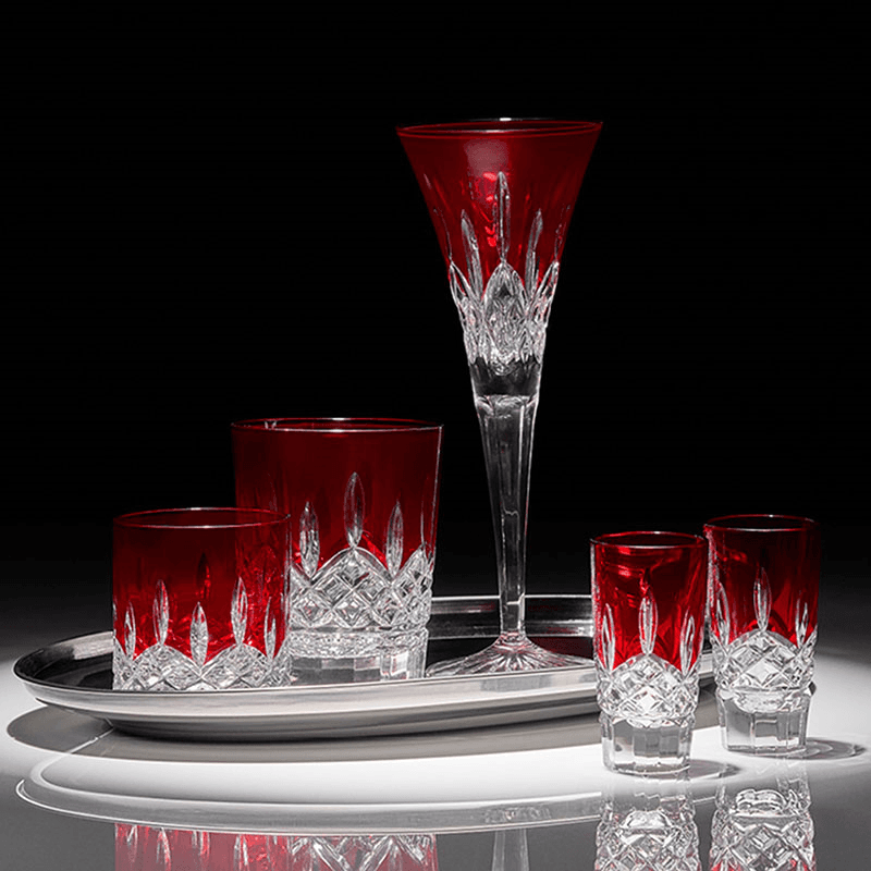 Lismore Set of 4 Shot Glasses, 55ml, Red