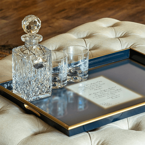 Image showing the Personalised Invitation Tray Voucher, 54 x 39cm, Blue product.