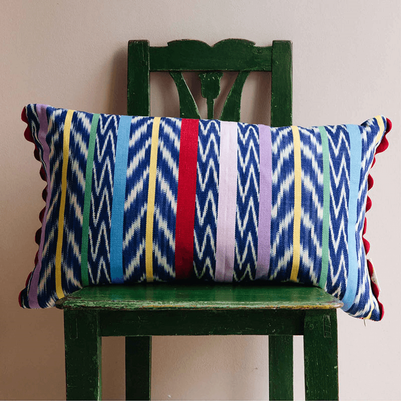 Gloria Cushion, 42 x 70cm, Blue Multi