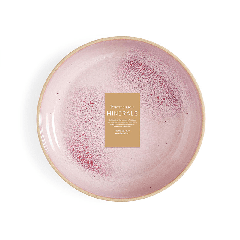 Minerals Set of 4 Low Bowls, Rose Quartz