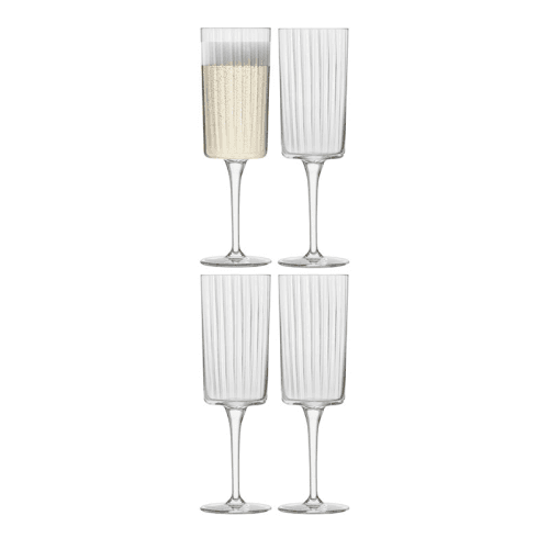 Image showing the Gio Line Set of 4 Champagne Flutes, 210ml, Clear product.