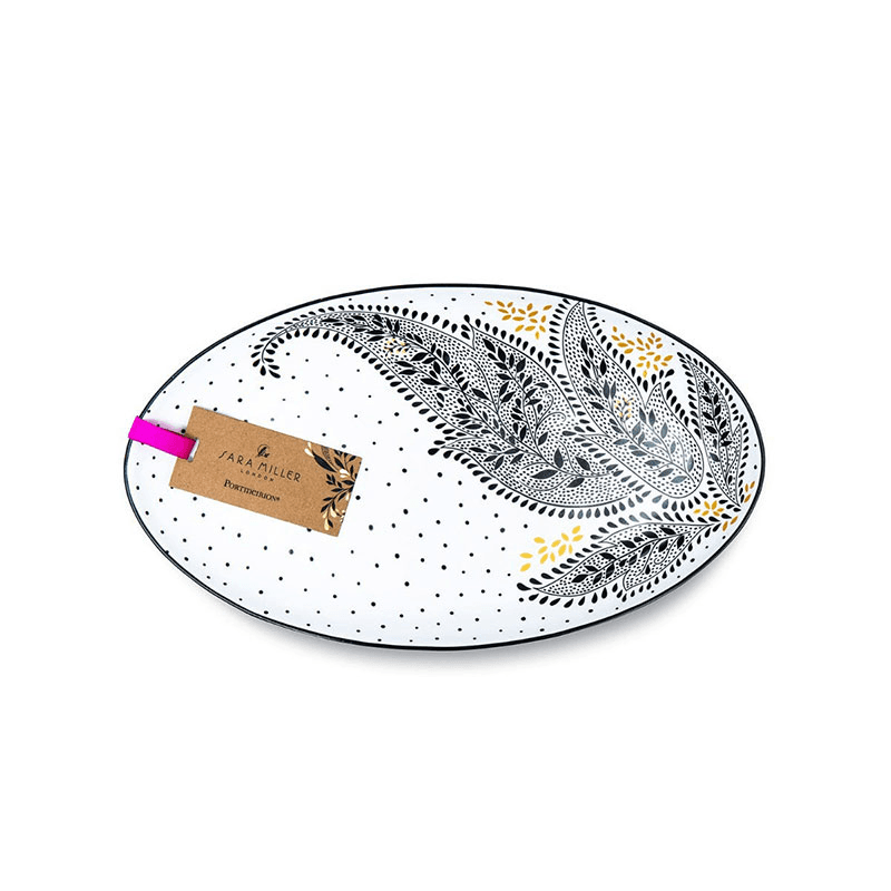 Artisanne Noir Serving Platter, L32 x W18cm, Monochrome