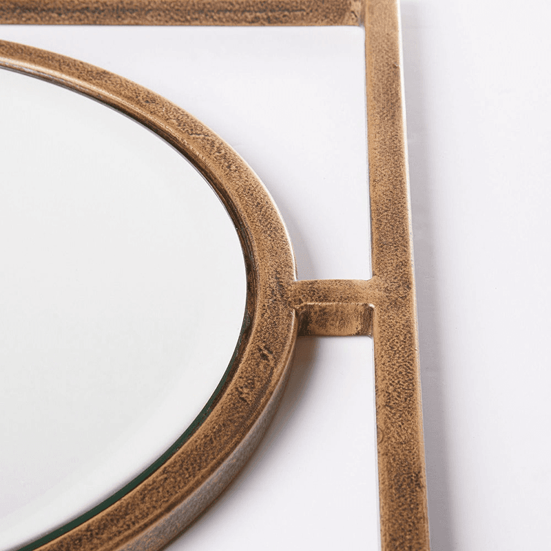 Circle link Mirror, 46cm, Antique Gold