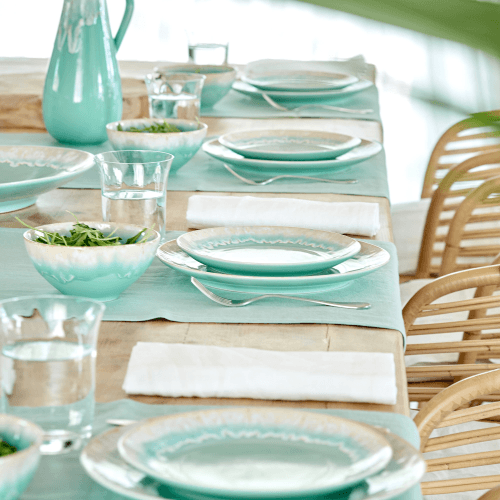 Image showing the Taormina Set of 6 bread plates, 17cm, Aqua product.