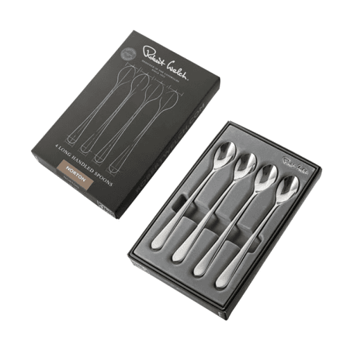 Image showing the Norton Bright Long Handled Spoon, Set of 4, Stainless Steel product.