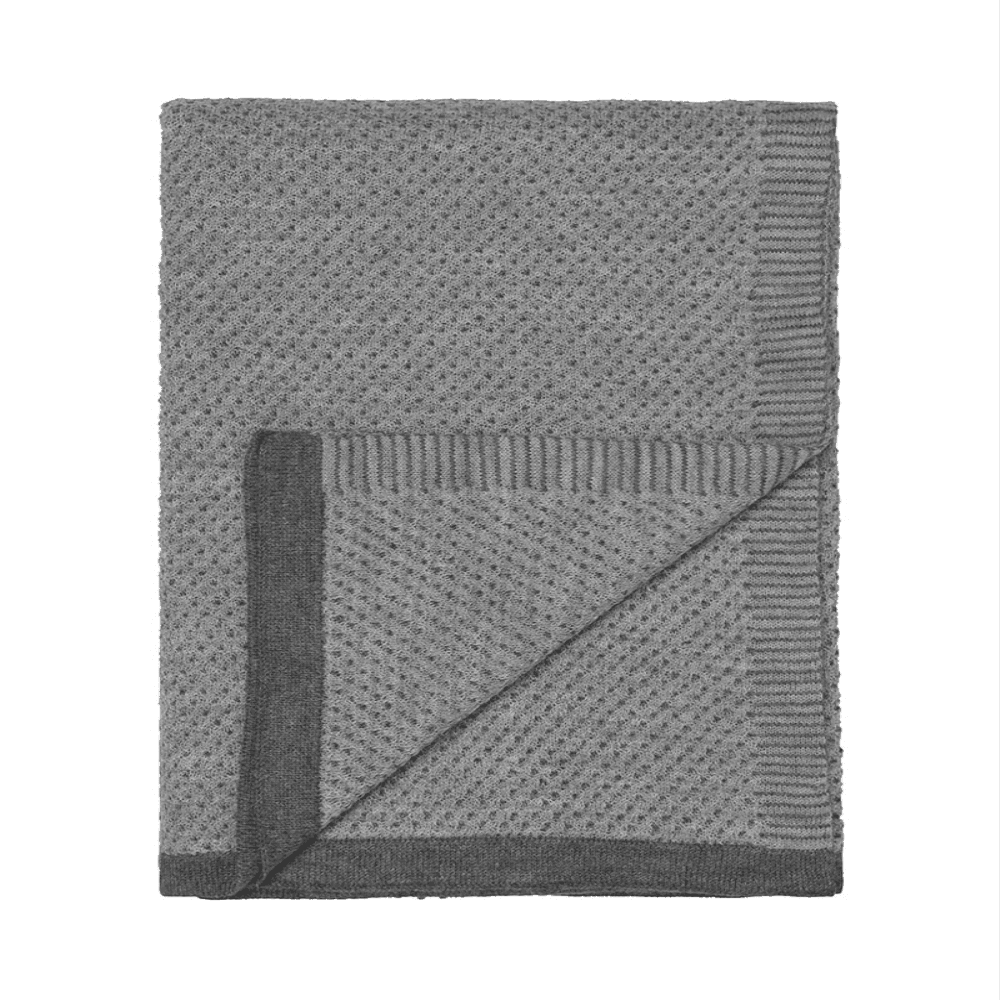 Raindrops Plaid Throw, H180cm x W130cm, Grey