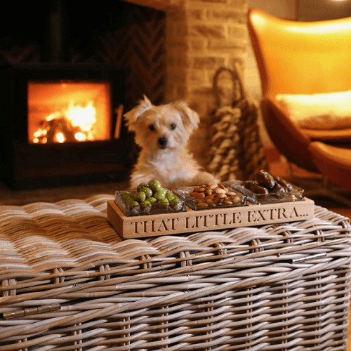 Image showing the Nibbles Tray, Oak & Glass product.
