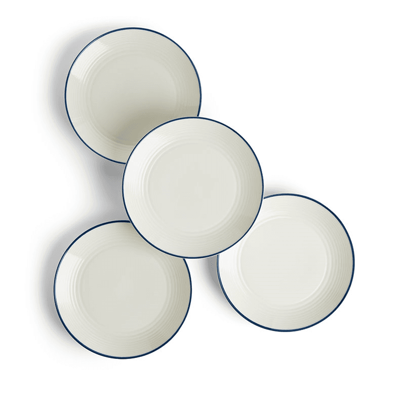 Gordon Ramsay Maze Denim Line Set of 4 Plates, White