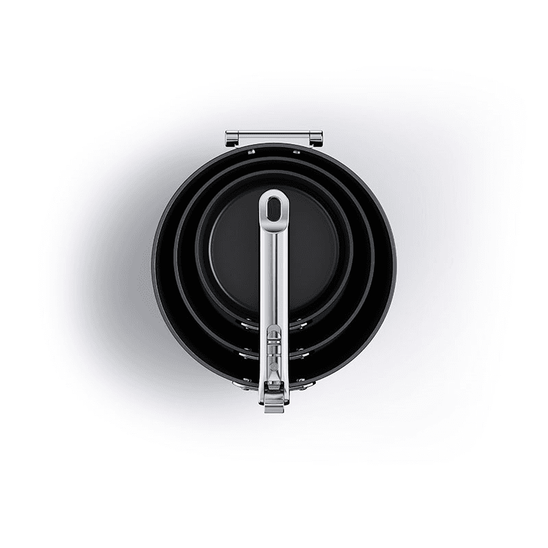 Space Folding Ceramic Non-Stick 3 Piece Saucepan Set, Midnight Blue