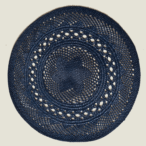 Image showing the Classic Set of 2 Open Weave Placemats, D30cm, Midnight Blue product.