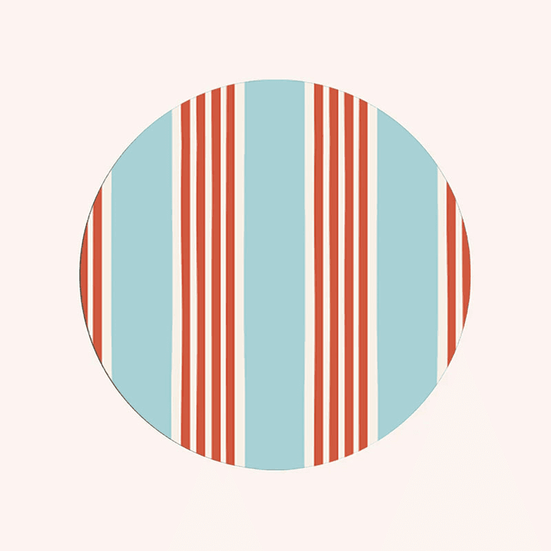 Amalfi Stripes Set of 6 Coasters, D10cm, Multi