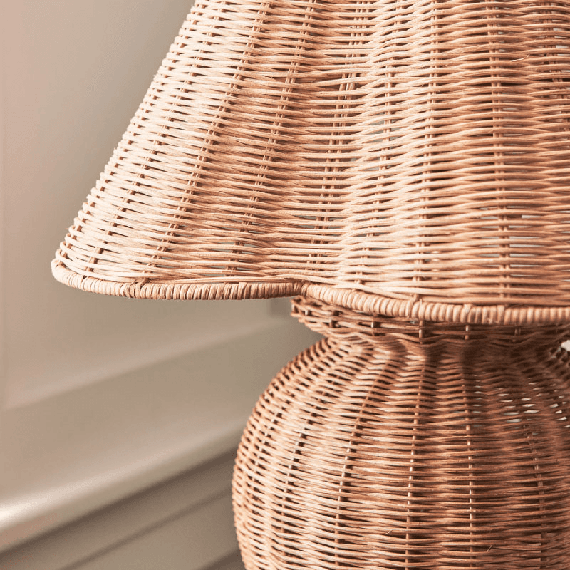 Athena Table Lamp & Scalloped Rattan Shade