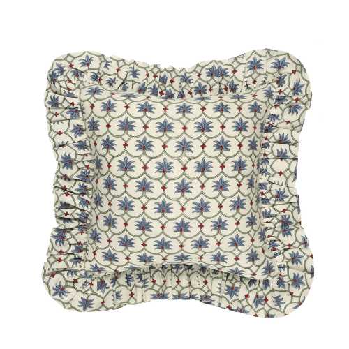 Image showing the Palm Grove Linen Frilly Cushion product.