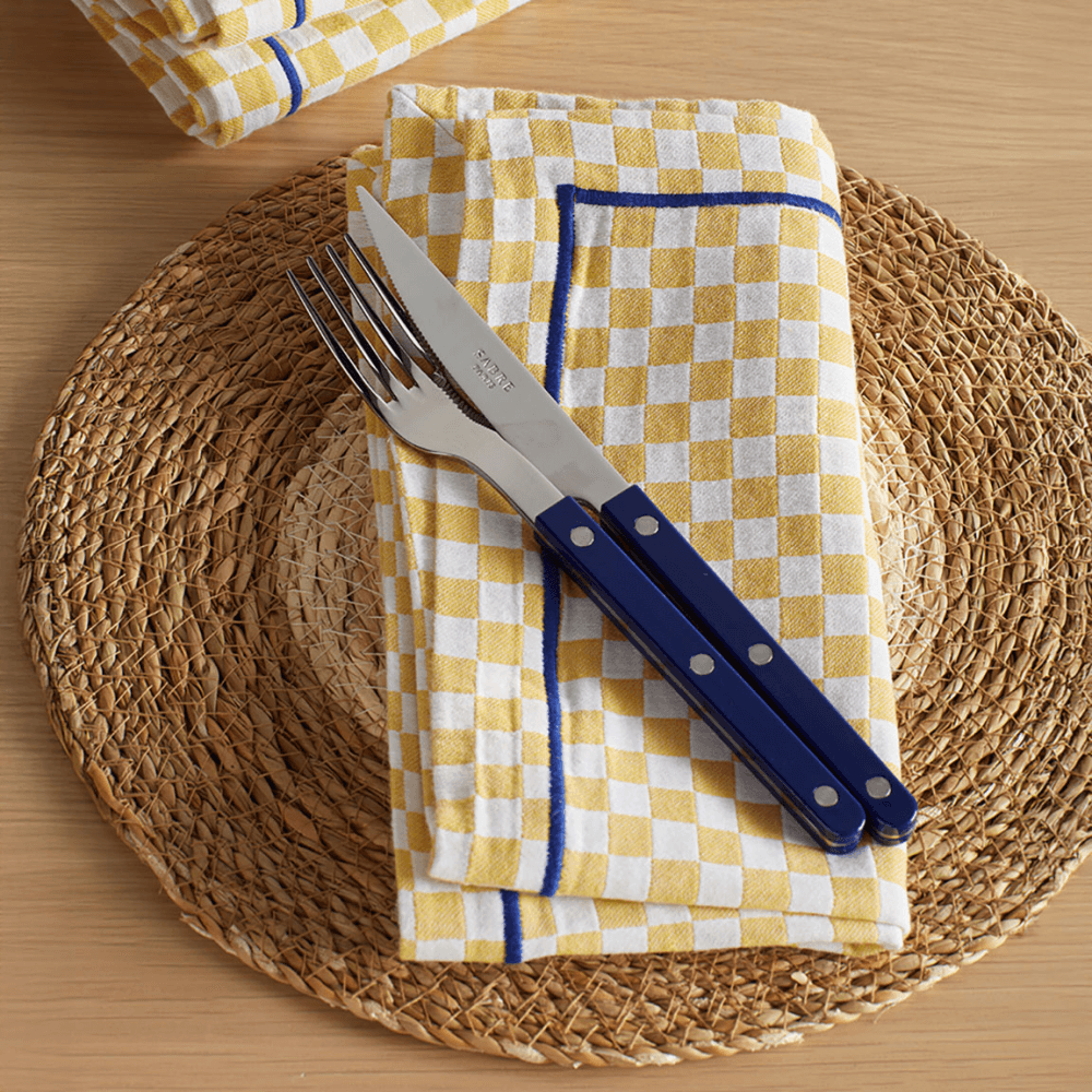 Glassette Cecilia Set of 4 Napkins, Yellow