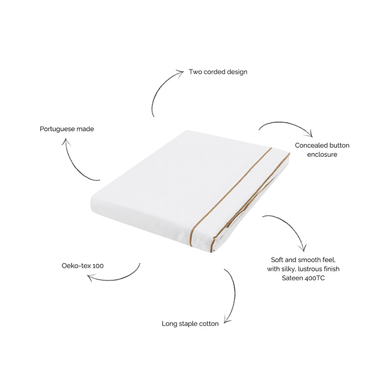 Frame Two Corded Duvet Cover, Superking, Bronzed Umber