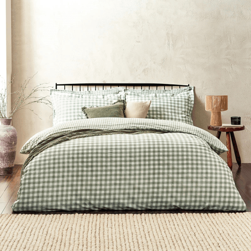 Image showing the Barton Gingham Duvet Cover, King, Forest product.