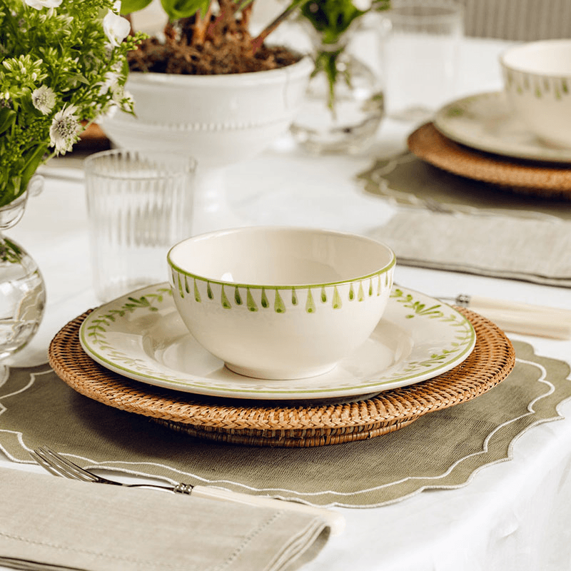 Elouise Set of 6  Dessert Plates, Green