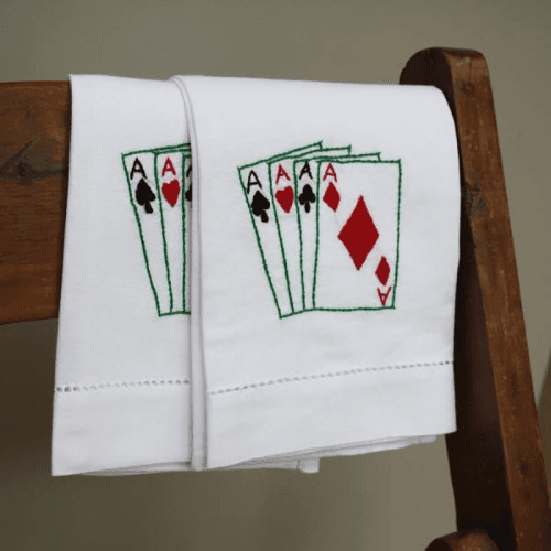 Image showing the Playing Cards Hand Towel, White/Green/Red/Black product.