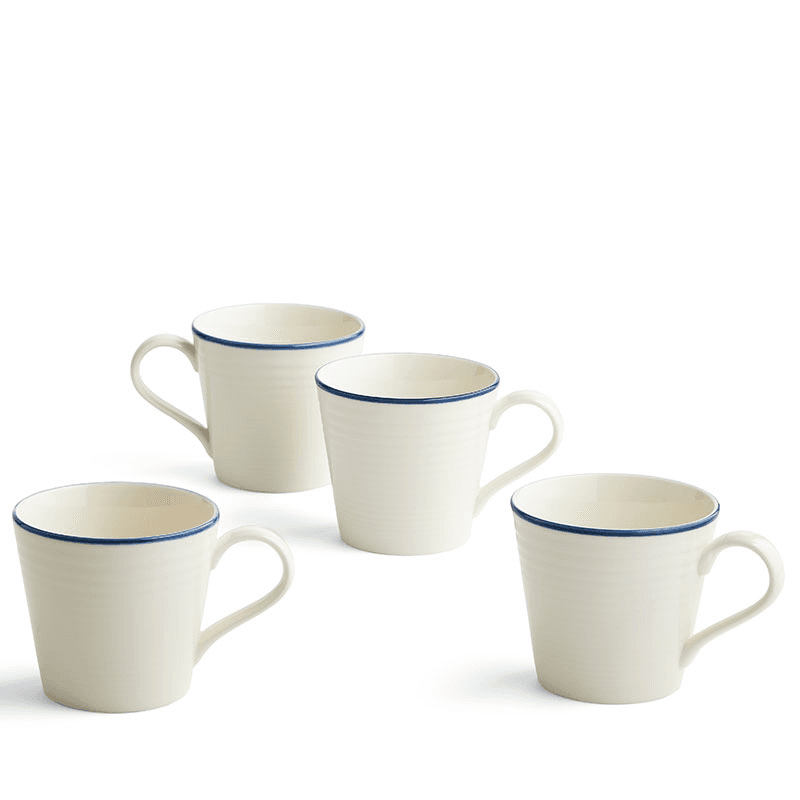 Gordon Ramsay Maze Denim Line Set of 4 Mugs, White