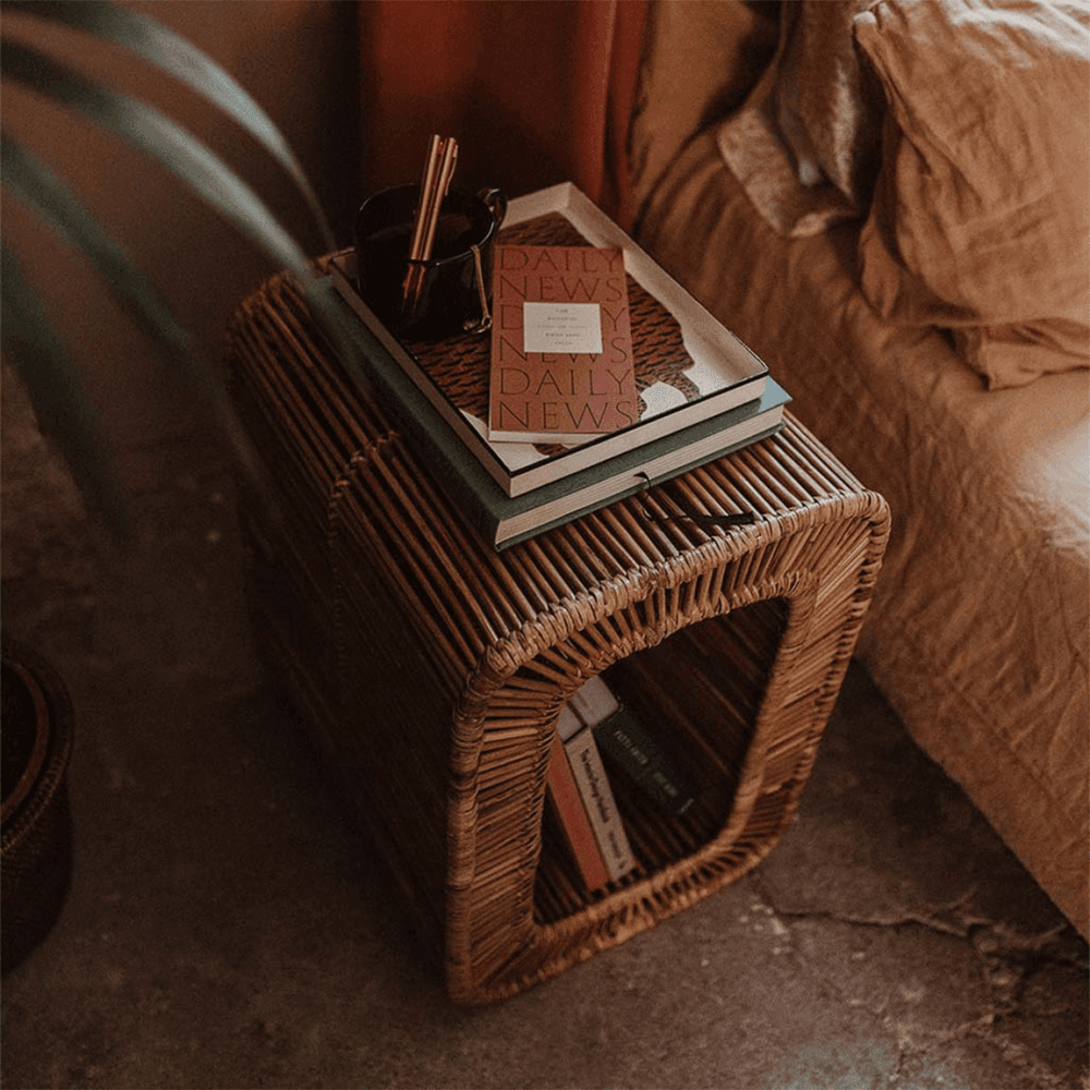 Patti Rattan Side Table, Natural