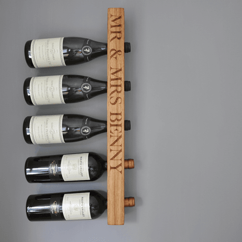 Image showing the Personalised 10 Bottle Wine Rack, Oak product.