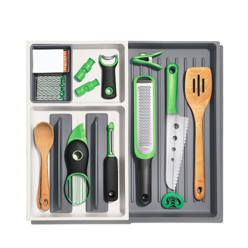 Image showing the Large Expandable Kitchen Tool Drawer Organiser, White product.